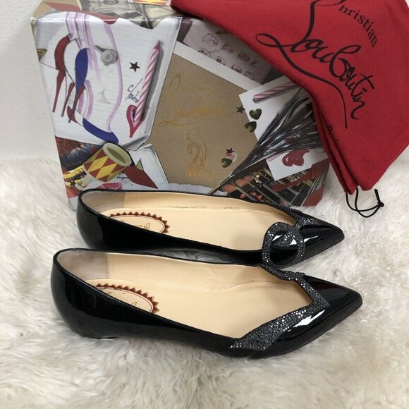 Christian Louboutin PIGALOVE 20ANS Crystal Follies Degrastrass Strass Flat 39.5 - Picture 6 of 9
